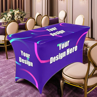 Nappe pour événements, nappe personnalisée, tissu en spandex imperméable avec logo pour la publicité d'entreprise, les salons professionnels et les événements festifs
