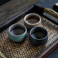 Taza de Té de Cerámica Estilo Japonés, Diseño Creativo Vintage, Origen Dehua, Diseño de Lujo Ligero, Tazón Pequeño para Té Kung Fu