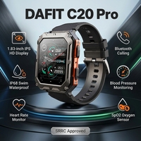 Reloj Inteligente con Pantalla Cuadrada IPS de 1.83 Pulgadas, IP68, Resistente al Agua, Llamadas por Bluetooth, Reconocimiento de Voz, Frecuencia Cardíaca, SpO2, Sueño, Fitness, Personalizable OEM/ODM