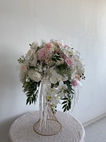Boule de fleurs artificielles décoratives de haute qualité 2026, toucher réel, rose clair, centre de table pour événements de mariage.