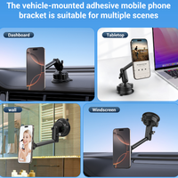 Support magnétique universel pour téléphone avec base à ventouse adhésive, support de voiture pratique pour téléphones mobiles