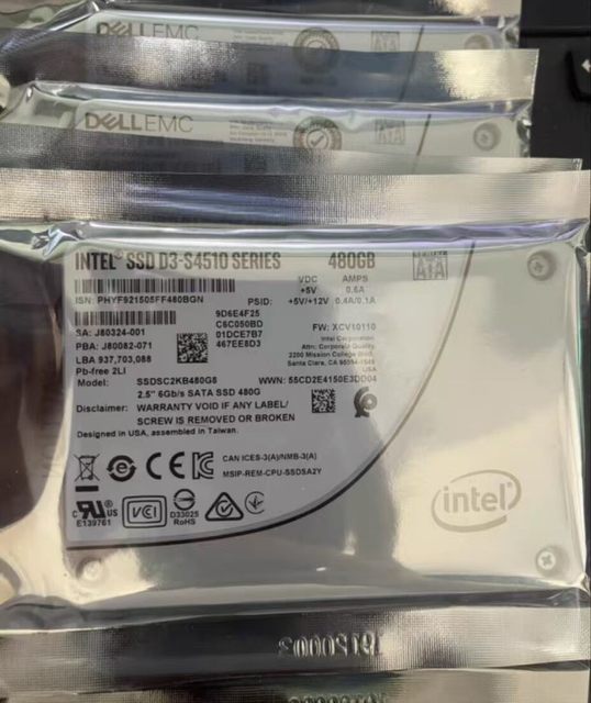 D3 S4510 480G 2.5 Inch SATA SSD Solid State Drive SSDSC2KB480G8