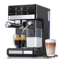 Machine à café électrique intelligente semi-automatique Anwell en acier inoxydable avec contrôle numérique et fonction programmable pour usage domestique
