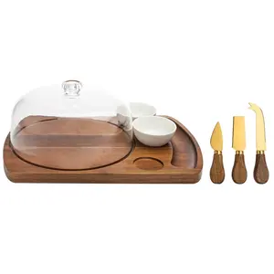 Sublimation luxury custom cheese cutting board charcuterie board set cheese board with lid