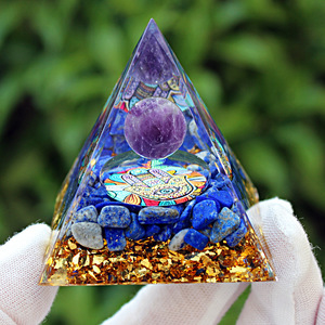 Pirámide de Cristal Kogiya con Bola de Amatista y Lapislázuli, Decoración para el Hogar, Regalo - Product Image 2