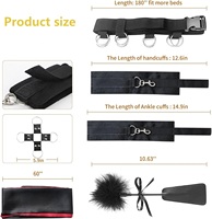 Ensemble de 13 pièces d'équipement de bondage BDSM, sangles, menottes, pagaie, bandeau, pinces pour les mamelons, attaches de lit, kit BDSM
