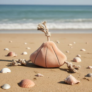 Juguete Masticable para Mascotas Ostra De Mar, Diseño de Concha de Felpa Suave de 38 cm con Asas de Cuerda para Perros - Product Image 3