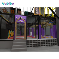 Vabibo VB-115 İki Katlı Ticari Kapalı Trambolin Parkı Ekipmanı Ninja Parkuru Tırmanma Duvarı Köpük Havuzu Tüp Kaydırağı Özelleştirilebilir