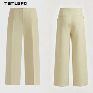 High Quality Men'S Gurkha <b>Trousers</b> Side Buttoning Wrap Front High Waisted Khaki Sand Vintage Old Money Style Casual Pants - Product Image 6