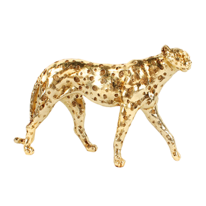 Décoration <span class=keywords><strong>Moderne</strong></span> pour la Maison : Statue de Léopard en Résine Dorée, Style Animal Africain, Idéale pour la Décoration Intérieure - Product Image 1