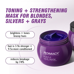 Champú Morado <span class=keywords><strong>para</strong></span> <span class=keywords><strong>el</strong></span> <span class=keywords><strong>Cabello</strong></span> con Queratina Romacy de 500 ml, Elimina los Tonos Amarillos, Naranjas y Cobrizos, Hidrata, Suaviza y Trata <span class=keywords><strong>el</strong></span> <span class=keywords><strong>Cabello</strong></span> - Product Image 3