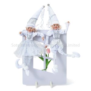 Новинка! Декор для рождественской елки: плюшевый эльф-кукла, серебристый, 60 см, на заказ. - Product Image 3