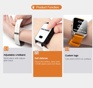 निजी आत्मरक्षा एलर्मर 125db सुरक्षा रिस्टबैंड अलार्म के नेतृत्व वाले एंटी-अटैक अलर्ट - Product Image 4