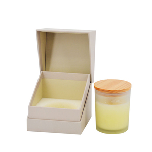 Caja de cristal con tapa y tapa para embalaje de luz de té, caja de vela vacía blanca y dorada con cinta, lujosa - Product Image 2