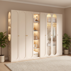 Guardaroba di lusso in legno con bambino e piccolo design modulare in stile minimalista moderno camera da letto - Product Image 3