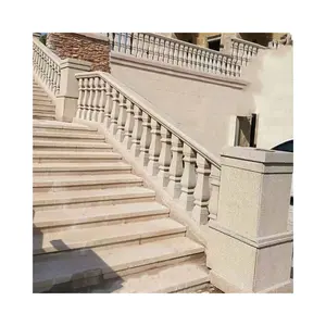 आधुनिक विला फ्रेंच बालकनी रेलिंग डिजाइन पत्थर सीढ़ी बलुस्ट्रेड संगमरमर बैलस्टर्स हैंडरेल