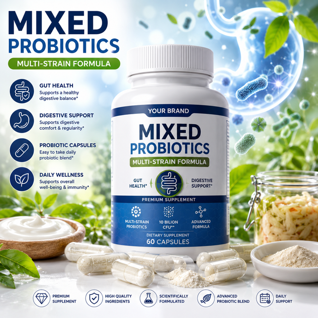 Probiotics Capsule for Daily Gut Health Multi Strain Probiotic Supplement with Prebiotic Fiber