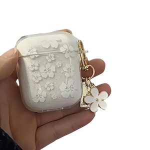 Glitter Airpods Case con patrón de flores Cute Flower Charm Funda protectora para Airpods 1/2/3/Pro Two Styles Fashion - Product Image 5