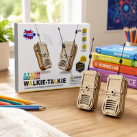 Produsen Kit Pembelajaran Sains BIG BAND ODM/OEM, Kit STEM Walkie Talkie Kayu DIY untuk Kelas Fisika Sekolah