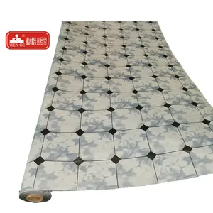 Hot Selling Marble Wood Grain Waterproof Linoleum Flooring Roll 0.4mm Vinyl PVC Flooring in Rolls