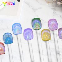 YICAI Poudre pour Nail Art Effet Œil de Chat 9D Magnétique Holographique Oxyde de Fer Laser Hypershift Pigment Licorne pour Revêtement