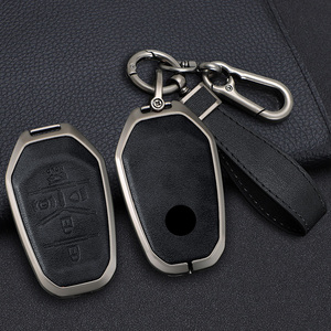 Alliage de Zinc + cuir voiture clé à distance housse coque de protection Fob pour Ssang Yong 2020 G4 Rexton AutoKeychain accessoires de style - Product Image 1