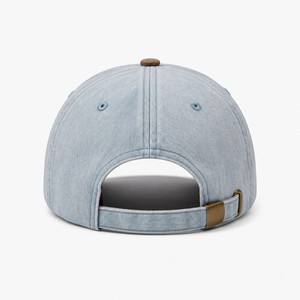 Casquette de baseball en denim tissé à 6 panneaux de marque T&L, avec logo personnalisé, délavage vintage, taille unique ajustable, en coton, vente en gros - Product Image 4