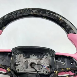 Volant en fibre de carbone forgé rose pour Dodge Charger <span class=keywords><strong>Challenger</strong></span> Hellcat Charger <span class=keywords><strong>Challenger</strong></span> SRT <span class=keywords><strong>RT</strong></span> 2015 2016 Accessoires de voiture - Product Image 4