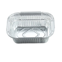 Barquette en aluminium jetable de 260x185x60 mm, plateau de restauration de qualité alimentaire, barquette rectangulaire pour pâtisserie avec couvercle en carton