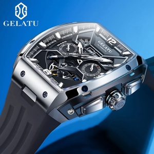 Envío Directo GELATU 6013 Reloj Mecánico de Alta Calidad para Hombre, Diseño 3D con Tourbillon, Resistente al Agua, Doble Calendario, Luminoso, Correa de Silicona - Product Image 6