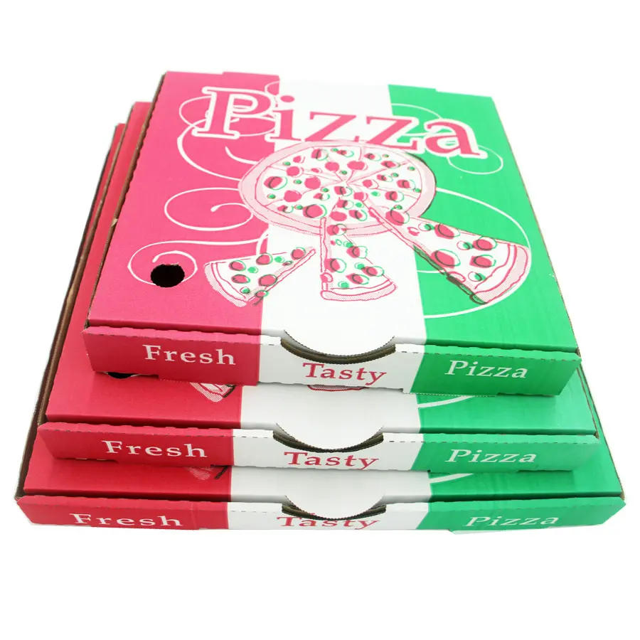 Recyclebare Prijs Op Maat Logo Kleurrijke Pizza Papieren Golfkartonnen Doos