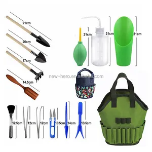 Hot 14 Pièce Terrarium Fournitures Mini Succulent Kit Organisateur Sac Jardinage Ensemble D'outils Succulent Bonsaï Planteur Engrais Ensemble De Semences