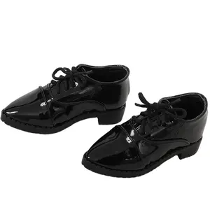 पूरे बिक्री काले और भूरे रंग 10 cm चमड़े आदमी गुड़िया जूते के लिए मिलान सूट उच्च गुणवत्ता पु जूते गुड़िया