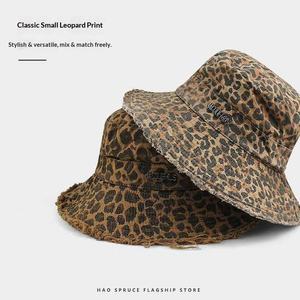 <span class=keywords><strong>Cappello</strong></span> da Pescatore <span class=keywords><strong>Leopardato</strong></span> 100% Cotone, Casual da Donna, Primaverile ed Estivo, Versatile con Tesa Larga - Product Image 1