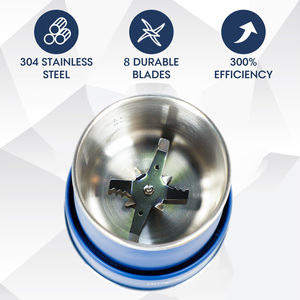 Mini Moulin à Grains Électrique Portable 3L 300W avec 8 Lames en Acier Inoxydable, Réduction du Bruit, Conception Démontable, Moulin à <span class=keywords><strong>Café</strong></span> Domestique - Product Image 5