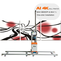 Impresora de Pared Inteligente con IA, 4K, con Ruedas, Impresora Vertical de Inyección de Tinta UV para Exteriores