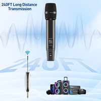 Microphone sans fil karaoké populaire à 2 canaux Mini récepteur UHF rechargeable pour les discours de chant de fête d'église