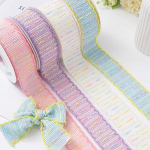 ริบบิ้นกำมะหยี่โพลีเอสเตอร์คอตตอนคุณภาพสูงสีมาการอง ขนาด 2.5 ซม./3.8 ซม. ของตกแต่งสวยงามสำหรับงานแต่งงานและวันวาเลนไทน์ - Product Image 5