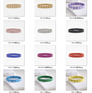 Elástico de Eslabones de Oro <span class=keywords><strong>Rosa</strong></span> Púrpura Rojo Oro Plain Charm Bracelet 316l Acero Inoxidable En Blanco Plata Italiano Encantos y Pulsera - Product Image 2