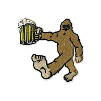 Patch Bigfoot Brodé Sasquatch Yeti Créature Mythique de Noël Appliqué Thermocollant pour Veste de Plein Air Sac Décoration DIY