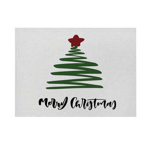 Mantel Individual Rectangular de Lino y Algodón con Diseño Navideño, Mantel Individual Festivo con Dibujos Animados para Decoración del Hogar, Fiestas, Comedor - Product Image 6