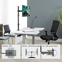 MD6821 13 "-32" 10kg Bras de moniteur unique Support de bureau pour écran incurvé noir Support pour ordinateur Support VESA