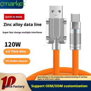 Cable de PVC de Alta Velocidad de 1M Tipo-C a Tipo-C con Conectores Micro USB Tipo-C para Teléfono, Carga Rápida de 6A y Transferencia de Datos - Product Image 3