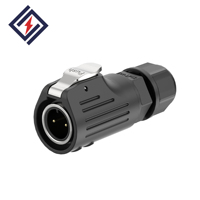 Connecteur circulaire étanche IP67 de type 2-8 broches, qualité industrielle, à souder sur bride, LP12, pour connexion de câbles d'éclairage LED