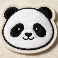 Patchs en feutre non tissé thermocollants brodés sur mesure, motif panda mignon, avec support adhésif pour casquettes de baseball et vêtements - Usine