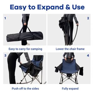 Manufacturers Outdoor Garden Swing Chair Luxury Custom Picnic Foldable Swing Rocking <b>Camping</b> Chair - Product Image 3