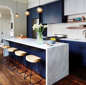 Gabinete de Cocina Azul Marino de Alta Calidad, Diseño de Cocina Estilo Americano - Product Image 3