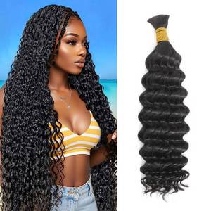 Cabello Humano Brasileño Virgen sin Procesar <span class=keywords><strong>de</strong></span> 100g, Doble Trama, para Trenzas y Extensiones, Cabello Humano Ondulado Profundo, Doble Trama - Product Image 1