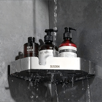 Étagère de douche d'angle triangulaire en acier inoxydable 304, fixation murale adhésive sans perçage, organisateur de salle de bain