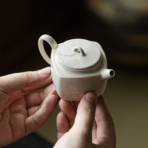 Guanlan Ceramic Square Teapot Wood Ash Glaze With <b>Lid</b> <b>Small</b> Household Tea <b>Pot</b> - Product Image 2
